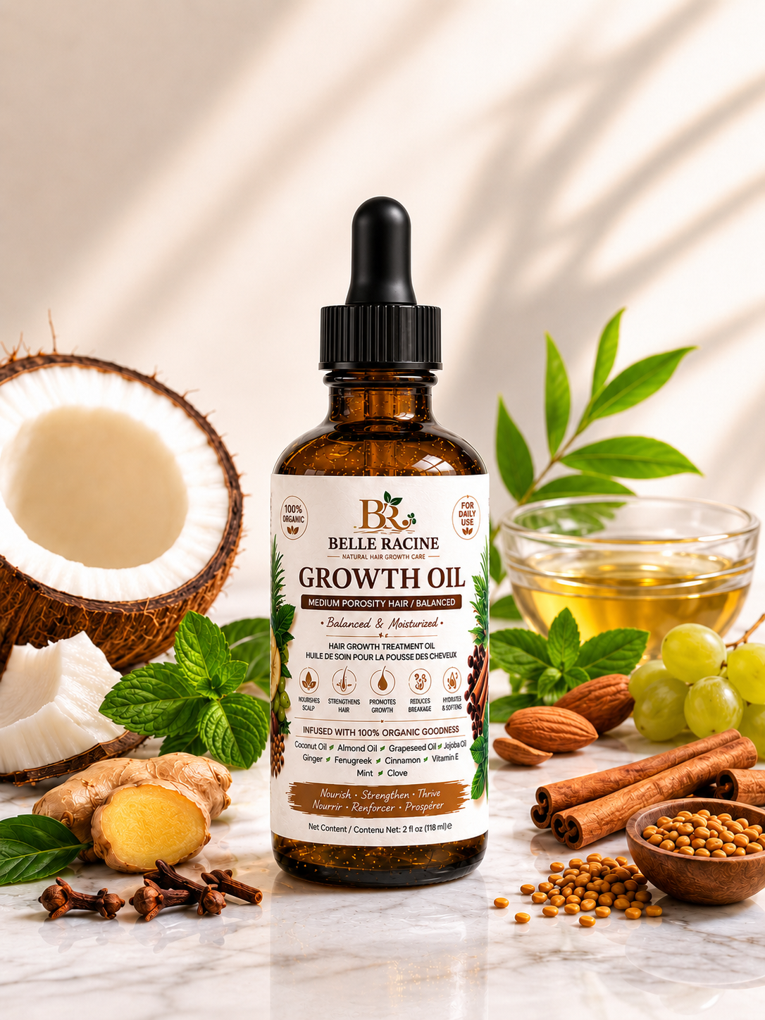 Medium Porosity Hair Growth Oil 4oz